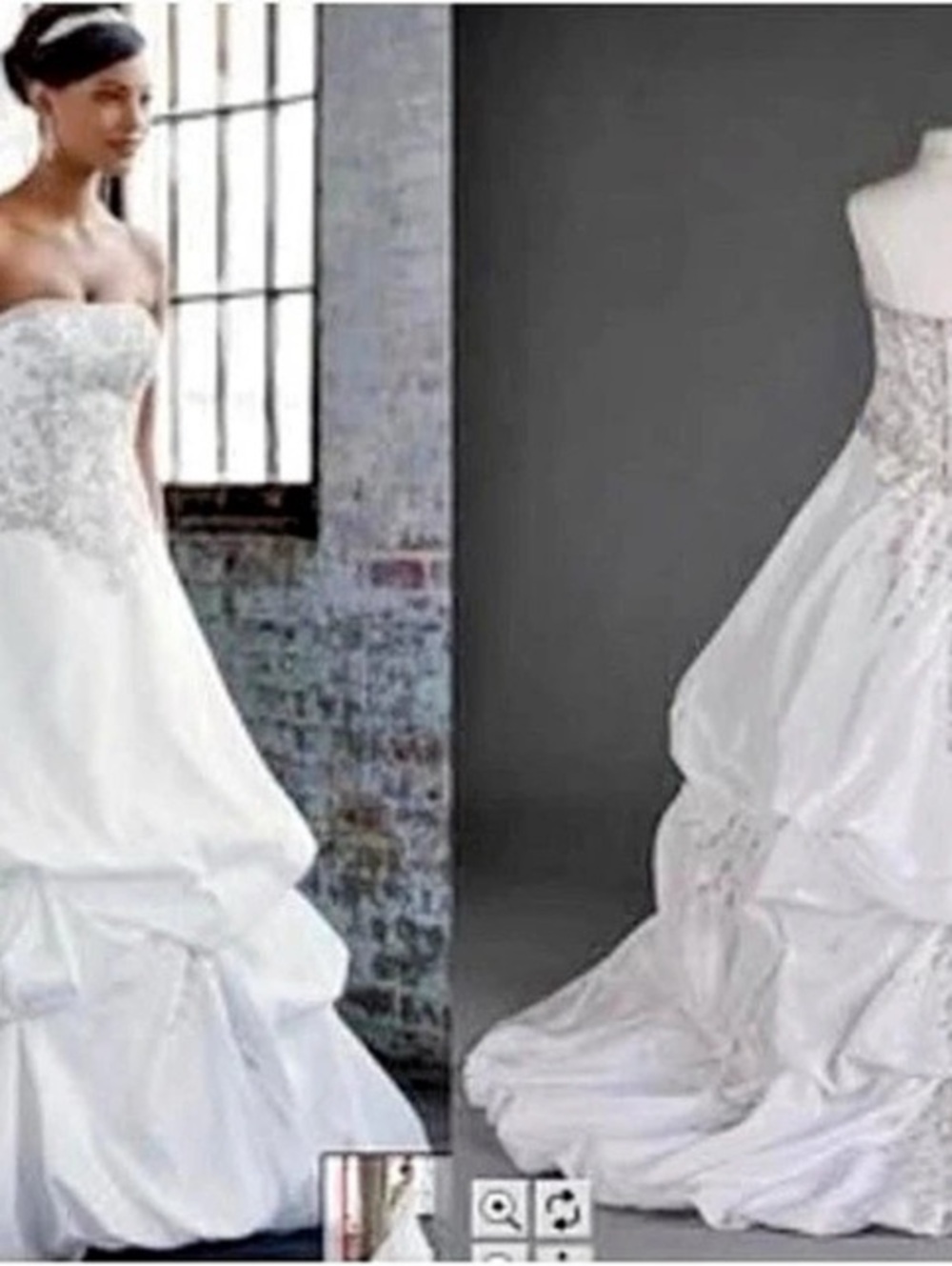 David's Bridal White Wedding Gown